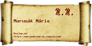 Marusák Mária névjegykártya
